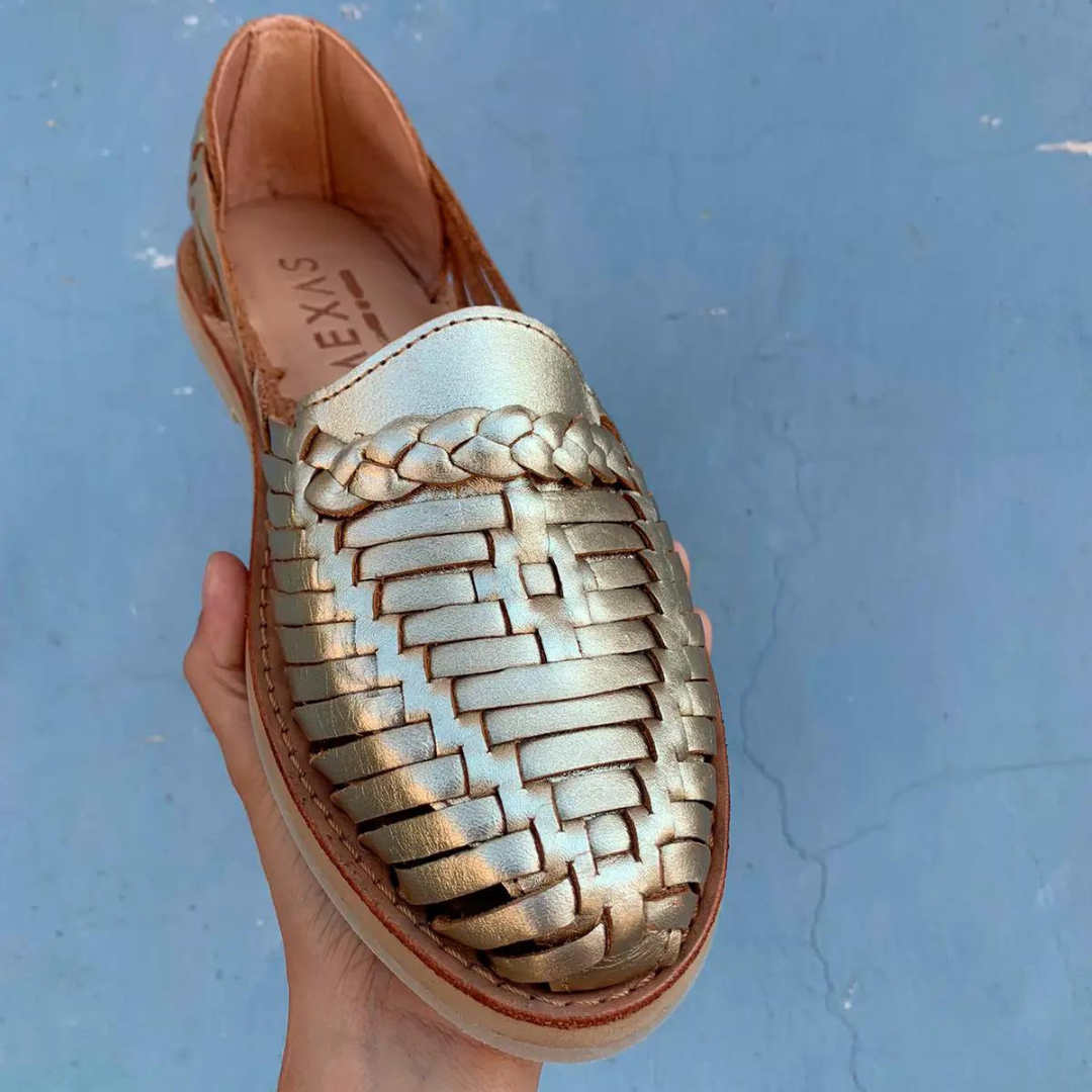 Metallic silver huaraches online