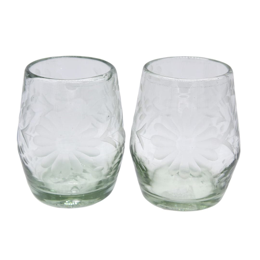 Floral Wine Glasses {Clear}